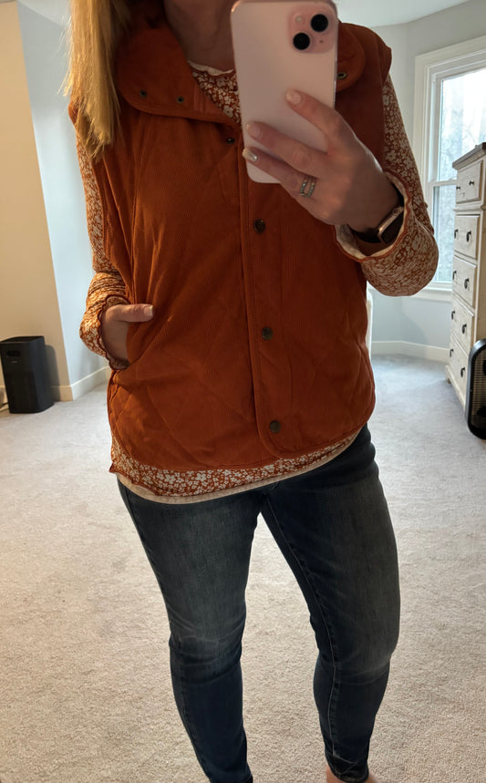 Corduroy Puffer Vest