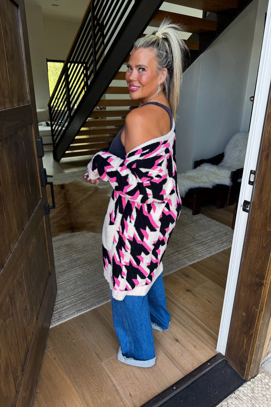 Houndstooth Cloud Cardigan
