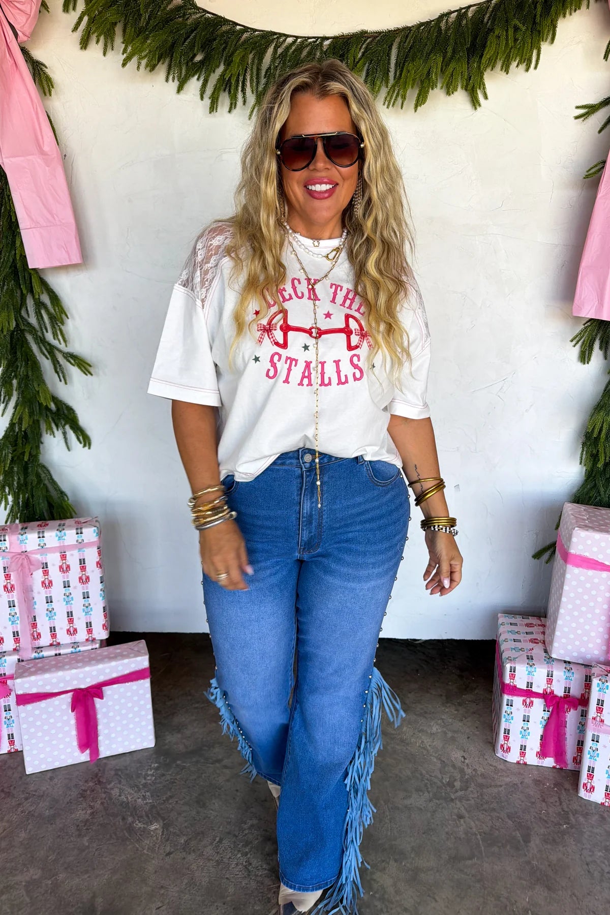 Deck The Stalls Lace Tee