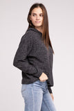 Hooded Brushed Melange Hacci Sweater - Multiple Colors Available