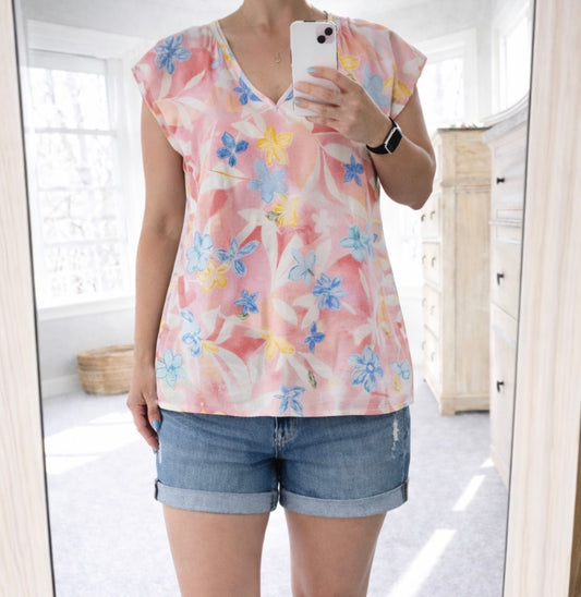 Floral V-Neck Top