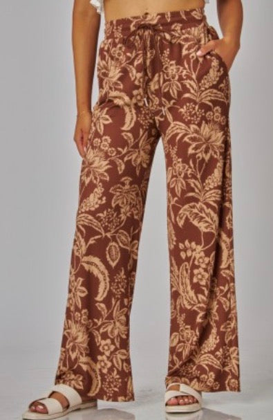Floral Ribbed Pants