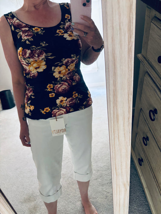 Black Floral Tank