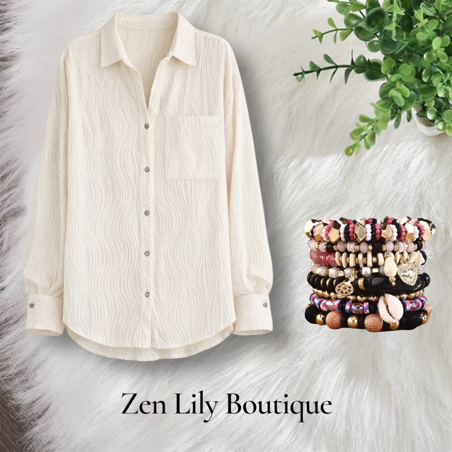 Button Up Top in Cream