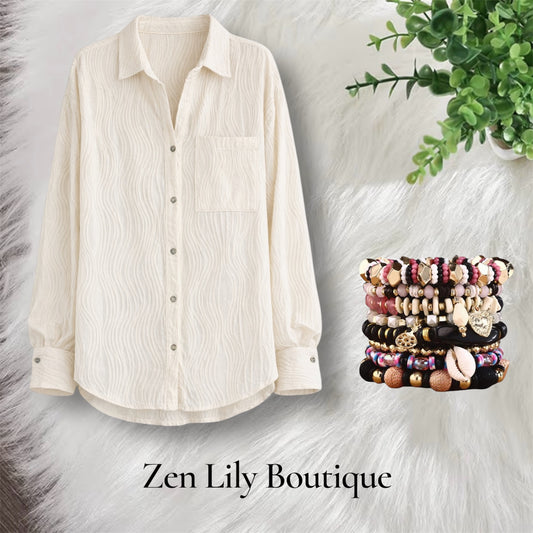 Button Up Top in Cream