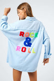 Multi Color Letters Fringed Hem Detail Shirt - 2 Color Options