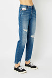 Judy Blue Queen Distressed Boyfriend Fit Jeans