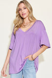 Bamboo V-Neck Drop Shoulder Tee - Multiple Color Options