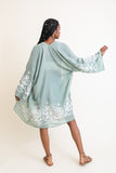 Embroidered Floral Vine Lightweight Kimono - multiple color options