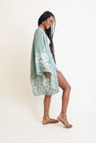 Embroidered Floral Vine Lightweight Kimono - multiple color options