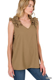 Ruffle Sleeveless Top - multiple color options