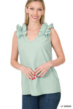 Ruffle Sleeveless Top - multiple color options