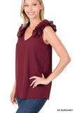 Ruffle Sleeveless Top - multiple color options