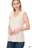 Ruffle Sleeveless Top - multiple color options