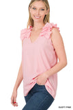 Ruffle Sleeveless Top - multiple color options