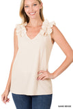 Ruffle Sleeveless Top - multiple color options