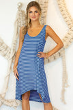 Flowy Soft Striped High Low Summer Dress