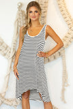 Flowy Soft Striped High Low Summer Dress