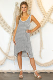 Flowy Soft Striped High Low Summer Dress