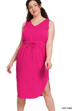 Drawstring Waist Dress - multiple colors