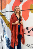 Embroidered Zig Zag Soft Kimono