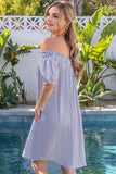 Off The Shoulder Button Detail Dress - 2 Color Options