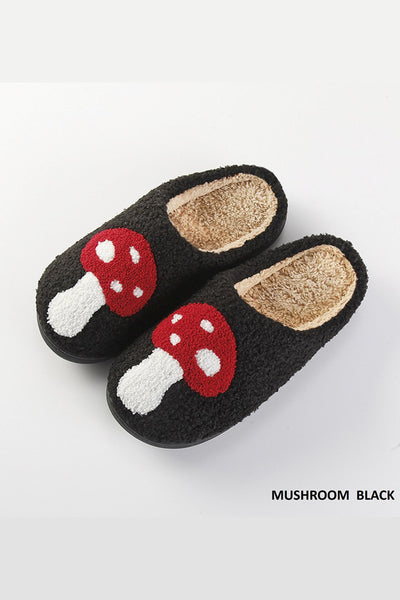Mushroom Slippers in Black