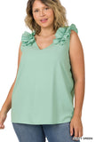 Plus Ruffle Sleeveless Top - multiple color options