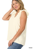 Plus Ruffle Sleeveless Top - multiple color options