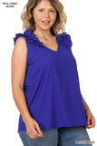 Plus Ruffle Sleeveless Top - multiple color options