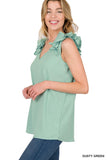 Ruffle Sleeveless Top - Multiple color options