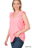 Ruffle Sleeveless Top - Multiple color options