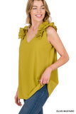 Ruffle Sleeveless Top - Multiple color options