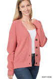 Viscose Sweater Cardigan - Multiple Color Options