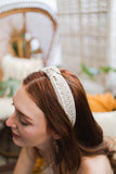 Embroidered Stitch Boho Knotted Headband - Multiple color options