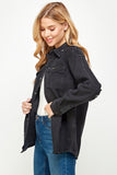 Women's Distressed Denim Shirts - 3 Color Washes