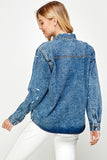 Women's Distressed Denim Shirts - 3 Color Washes