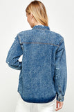 Women's Distressed Denim Shirts - 3 Color Washes