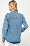 Women's Distressed Denim Shirts - 3 Color Washes