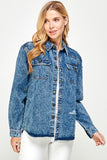 Women's Distressed Denim Shirts - 3 Color Washes