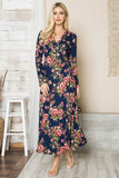 Floral Maxi Wrap Dress - 2 Color options