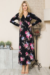 Floral Maxi Wrap Dress - 2 Color options