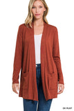 SLOUCHY POCKET OPEN CARDIGAN