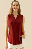 Ninexis Notched Sleeveless Top-multiple options