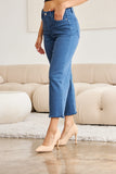 RFM Crop Chloe Tummy Control High Waist Raw Hem Jeans