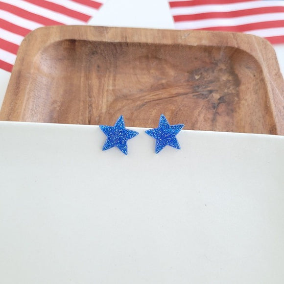 Liberty Star Studs - Blue