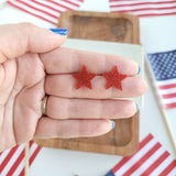 Liberty Star Studs - Red