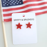 Liberty Star Studs - Red