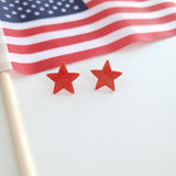 Liberty Star Studs - Red