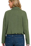 Textured Line Elastic Waist Pullover Top - 6 Color Options